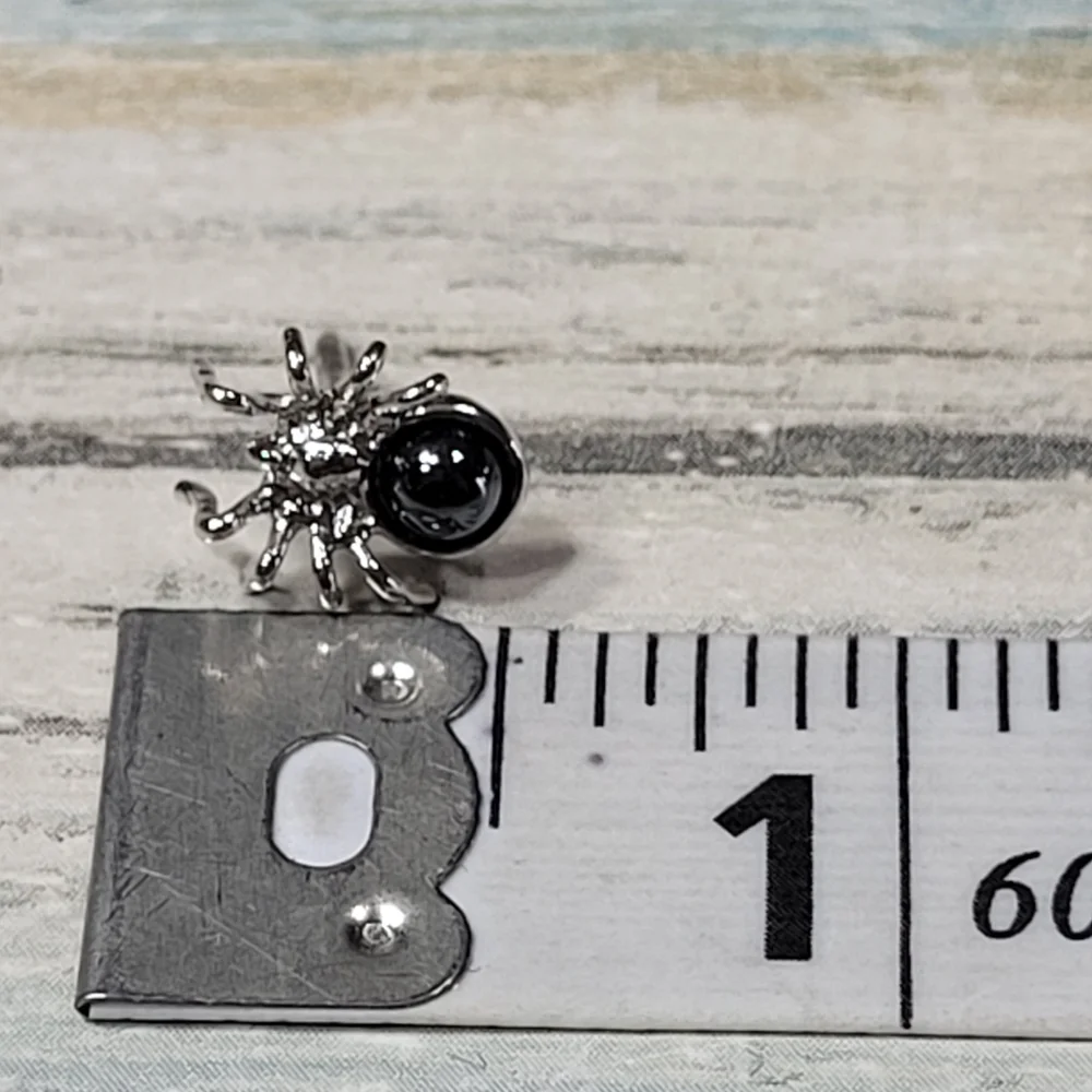 Silver Spider Tie Tack Pin.